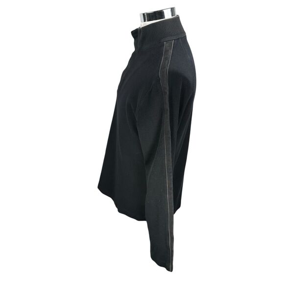 Hugo Boss Piseno 1/4 Snap Sweater Men’s Large Black 100% Cotton Long Sleeve - Picture 3 of 11